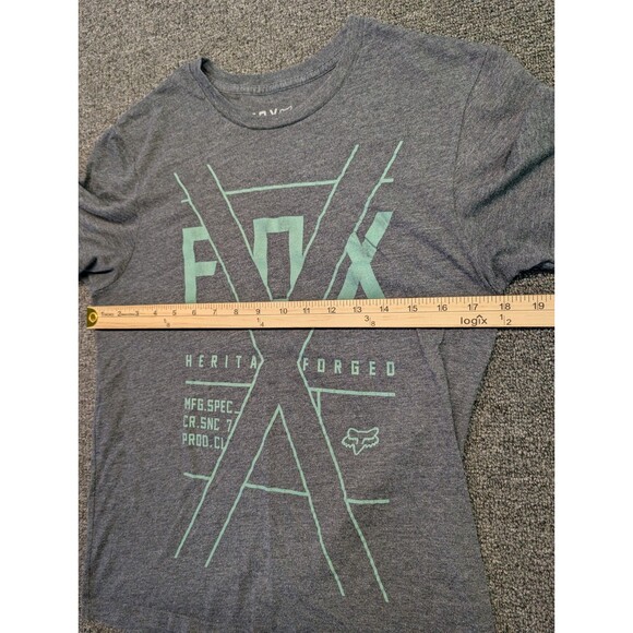 Fox Racing Women's S Y2K Fitted Top Shirt Slim Fit Gray Green Graphic - Picture 5 of 6